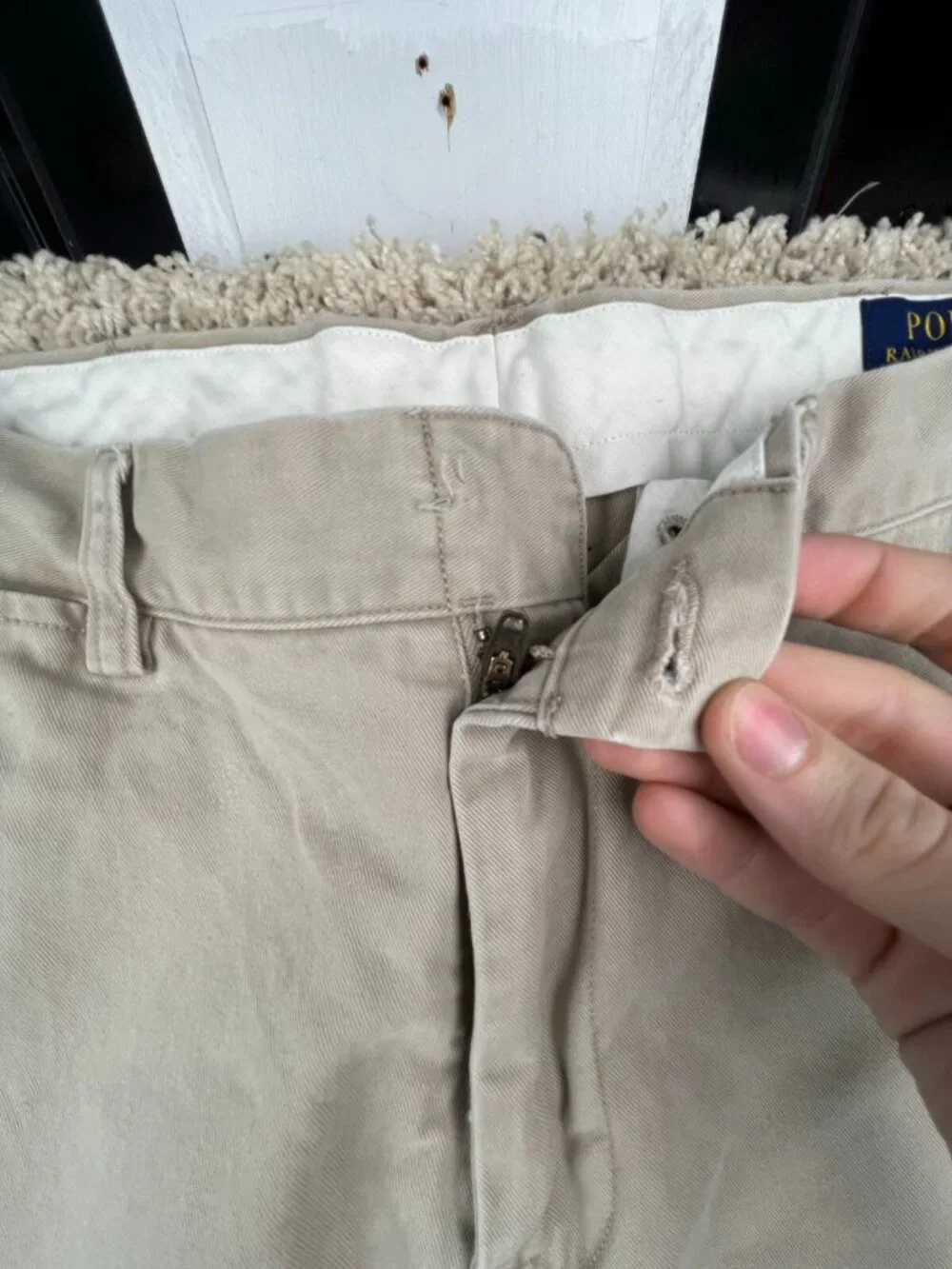 Polo Ralph Lauren 34x34 Khaki Flat Front Classic Fit Chino Pants Church BBQ
